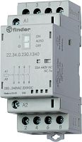 Изображение Контактор модульный 3NO+1NC 25А AgSnO2 120В AC/DC 35мм IP20 опции: мех.индикатор + LED FINDER 223401204720 
