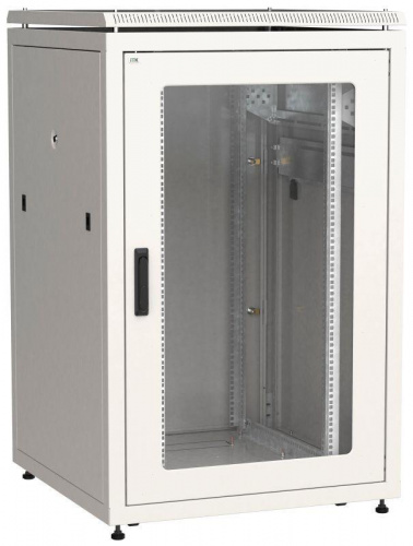 Изображение Шкаф сетевой LINEA N 24U 800х800мм стекл. передняя дверь задняя металлическая сер. ITK LN35-24U88-GM 