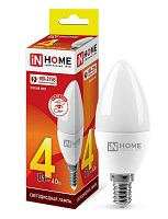 Изображение Лампа светодиодная LED-СВЕЧА-VC 4Вт 230В E14 3000К 360лм IN HOME 4690612030173 