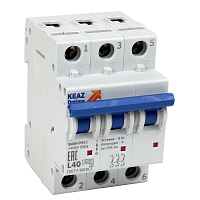 Изображение Выключатель автоматический модульный 3п L 6А OptiDin BM63-3L6-УХЛ3 КЭАЗ 260851 