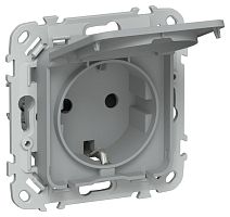 Изображение Розетка СП FLITE РСшкр11-1-44-ФлС 16А IP44 с заземл. с защ. шторками и крышкой безвинтовое крепление механизм сер. IEK FI-R16-16-1-44-K03 