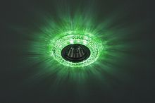 Изображение DK LD3 SL/WH+GR Светильник ЭРА декор cо светодиодной подсветкой( белый+зеленый), прозрачный (50/1400  Б0019204 