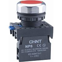 Изображение Кнопка управления NP8-01BND/4 подствет. самовозв. AC110-230В(LED) 1НЗ IP65 (R) красн. CHINT 667580 