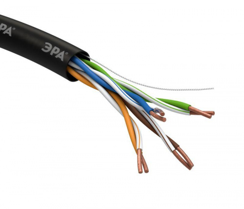 Изображение Кабель  UTP 4x2x24 AWG Cat5e CU PE OUTDOOR 305м (м) ЭРА Б0044431 