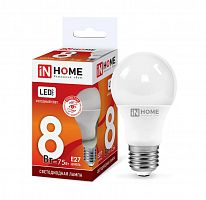 Изображение Лампа светодиодная LED-A60-VC 8Вт 230В E27 6500К 720Лм IN HOME 4690612024042 