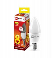 Изображение Лампа светодиодная LED-СВЕЧА-VC 8Вт 230В E14 3000К 720лм IN HOME 4690612020426 