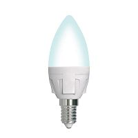 Изображение Лампа светодиодная LED-C37 7W/4000K/E14/FR/DIM PLP01WH Яркая диммир. мат. картон Uniel UL-00004294 