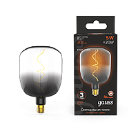 Изображение Лампа светодиодная LED-5W E27 200lm 1800K 140*204mm Filament V140-DC Black-Clear 5W E27 200lm 1800K 140*204mm Gauss 1008802105 