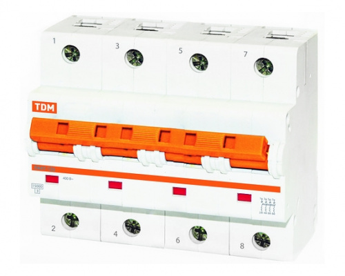 Изображение Автомат  TDM ELECTRIC ВА 47-125  4Р  50А  тип C  15кА  на DIN-рейку  SQ0208-0092 