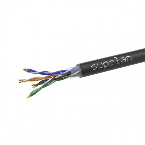 Изображение Кабель витая пара U/UTP кат.5E 4х2х24AWG solid Cu PE Out. Median 305м (м) SUPRLAN 01-0335-1 