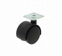 Изображение Колесо мебельное поворотное площадка d40 б/т пластик черн. (уп.1шт) Tech-Krep 151203 