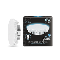 Изображение Лампа светодиодная LED 6вт GX53 белый таблетка Gauss  108008206 (упак.10 шт.) 