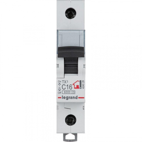 Изображение Автомат  Legrand TX3  1Р  16А  тип C  6кА  на DIN-рейку  404028 