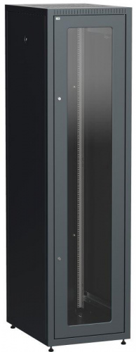 Изображение Шкаф сетевой LINEA E 47U 600х800мм стекл. передняя дверь задняя металлическая черн. ITK LE05-47U68-GM 