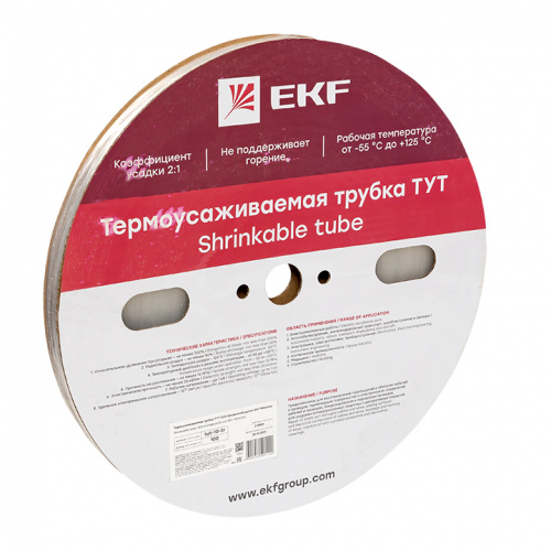 Изображение Трубка термоусадочная ТУТ 10/5 прозр. (уп.100м) PROxima EKF tut-10-tr 