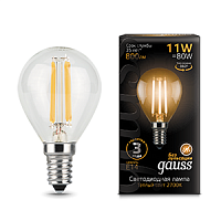 Изображение Лампа Gauss LED Filament Шар E14 11W 720lm 2700K 1/10/50 