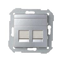 Изображение Адаптер на 2 RJ45 коннектора Simon82 защ. шторки алюм. Simon 82006-33 