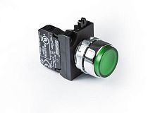 Изображение Кнопка нажимная круглая выступающая CM100HY (1НО) зел. EMAS CM100HY 