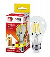 Изображение Лампа светодиодная LED-A60-deco 11Вт 230В Е27 3000К 990лм прозр. IN HOME 4690612026121 