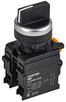 Изображение Переключатель 2 полож. 1НО+1НЗ возвратный черн. MASTER IEK MI-SW60-11X22-3-24-2-K02 