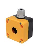 Изображение Корпус ПКУ-22/1 1 отверст. d22мм с сальником IP65 с желт. крышкой черн. Электротехник ET518663 