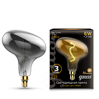Изображение Лампа светодиодная LED 6Вт Е27 2400К Vintage Filament Flexible FD180 220*280mm Gray Gauss 165802008 