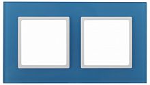 Изображение ЭРА 14-5102-28 Рамка на 2 поста, стекло, Elegance, голубой+бел Б0034500 