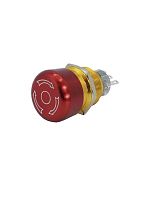 Изображение Выключатель кнопочный GQ22-L-11TSB 1НО+1НЗ гриб с фиксацией d22мм IP65 метал. красн. Электротехник ET020092 