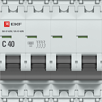 Изображение Выключатель автоматический модульный 4п C 40А 6кА ВА 47-63N PROxima EKF M636440C 