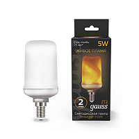 Изображение Лампа Gauss LED T65 Flame 5W E14 20-80lm 1500K 1/10/100 