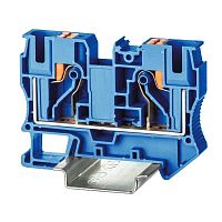 Изображение Клемма проходная зажим push-in 2 точки подключения 10кв.мм син. DKC VPR-10-BU 