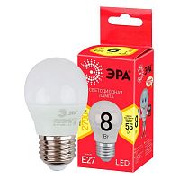 Изображение Лампа светодиодная RED LINE LED P45-8W-827-E27 R Е27 / E27 8Вт шар тепл. бел. свет Эра Б0053028 