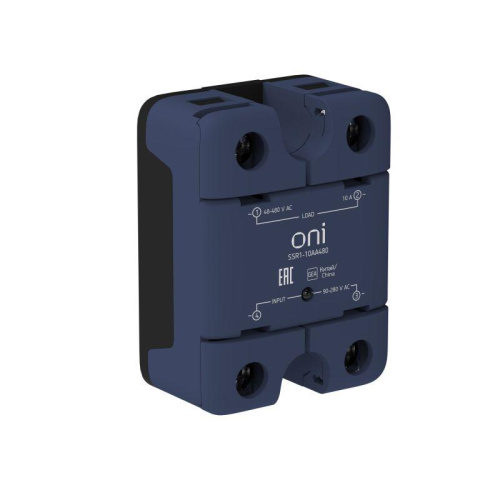 Изображение Реле твердотельное SSR1 10А 90-280В AC 48-480В AC ONI SSR1-10AA480 
