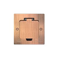Изображение Лючок MultiDesk MDK21 с розеткой 2P+E 16А 250В IP44 с монтажной коробкой для стены фальшпола стола медь SE MDK21102CA 