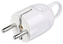 Изображение Вилка угловая ВПу12-01-Ст разборная с заземл. с кольцом 16А бел. IEK EVP12-16-01-K01 