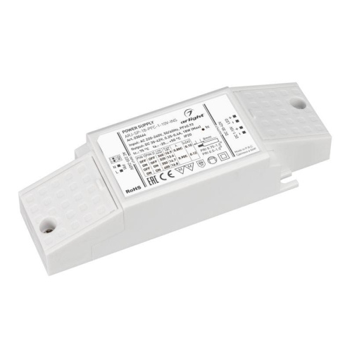 Изображение Блок питания ARJ-SP-18-PFC-1-10V-INS 18Вт 250-400мА IP20 пластик Arlight 030464 