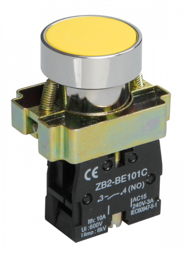 Изображение Кнопка управления LAY5-BA51 без подсветки желтая 1  упак.:20  BBT60-BA-K05 