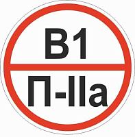 Изображение Знак "Категории помещения по взрывопожарной и пожарной опасности В1 П-IIа" 200х200мм пластик EKF pn-b1-p-lla 