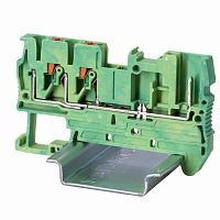 Изображение Клемма заземления под вставной штекер зажим push-in 3 точки подключения 2.5кв.мм DKC VPR-2.5-TWIN-1P-PE 