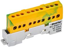 Изображение Шина PE "земля" изол. на универс. держ. 6х9-10-ЖЗ TEKFOR IEK TF-NN10-10-KL-K52 
