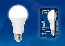 Изображение Лампа светодиодная LED-A60-10W/4000К/E27/PS PLS10WH с датчиком освещенности колюа мат. картон Uniel UL-00005710 