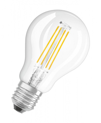 Изображение Лампа светодиодная LED 6Вт E27 CLP75 белый, Filament прозр.шар OSRAM 4058075218239 (упак.10 шт.) 