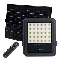 Изображение Прожектор светодиодный PFL SOLAR 02 100 6500К GR IP65 ДО с солнечн. панелью и пультом Pro JazzWay 5058477 
