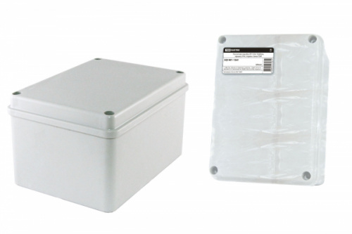 Изображение Распаячная коробка ОП 150х110х85мм, крышка, IP44, гладкие стенки, инд. штрихкод, TDM   SQ1401-1261 