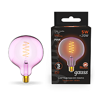 Изображение Лампа светодиодная LED-5W E27 190lm 1800K 125*178mm Filament Flexible G125-C Pink  Gauss 1011802105 