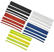 Изображение Набор трубок термоусадочных тонкостен. ТТУ 2/1 4/2 6/3 8/4 (ЖЗ С К Ч) 20х8см разноцвет. IEK UDRS-D2-D8-10-1 