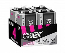 Изображение Элемент питания алкалиновый "крона" 6LR61 9В Alkaline Pack-4 (уп.4шт) ФАZА 5030602 