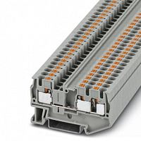 Изображение Клемма 3-проводная проходная 4мм2 на DIN рейку JPT 4-TW Push-in серая 800V/32A  3211771WE WONKE ELECTRIC 