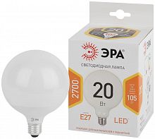 Изображение Лампа светодиодная LED G120-20W-2700K-E27 G120 20Вт шар E27 тепл. бел. декор. ЭРА Б0049080 