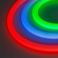 Изображение Лента светодиодная герметичная MOONLIGHT-BLACK-TOP-G280-D25mm 24В RGB 360deg (14.4Вт/м IP65 wire x1) вывод кабеля прям. Arlight 047040 